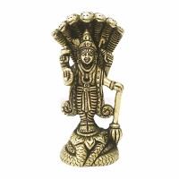 Vishnu Brass Sculpture with Sheshnag in Standing Pose