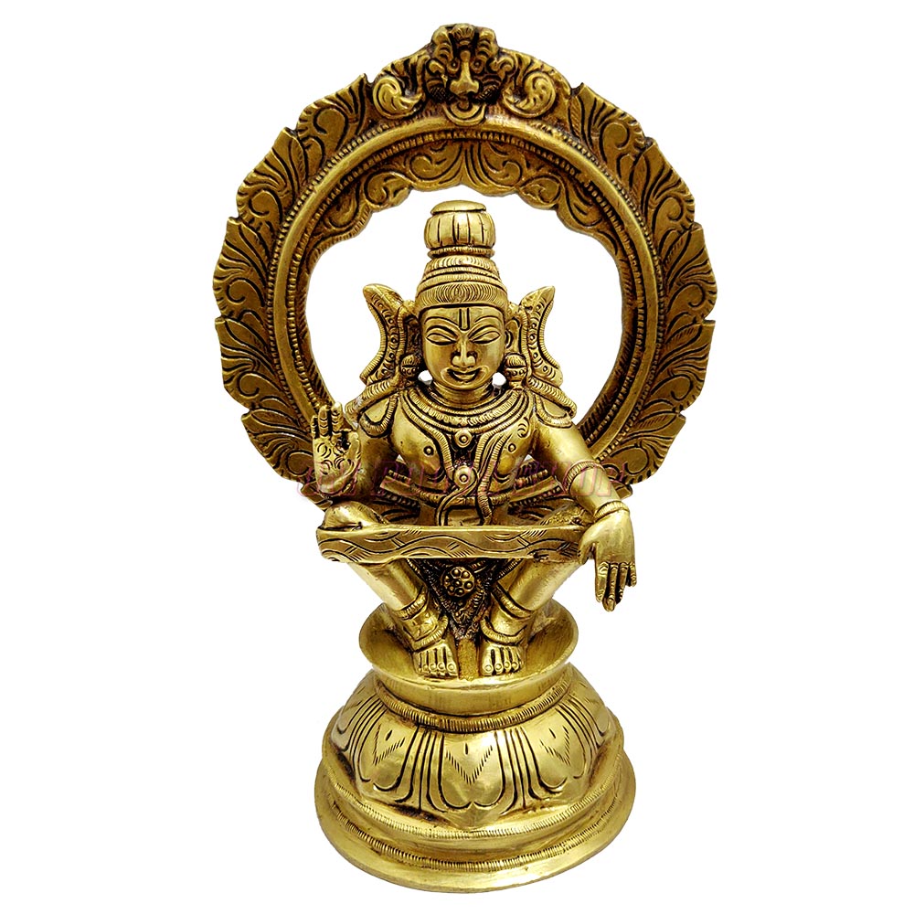 Ayyappa Swamy Brass Murti Medium Size