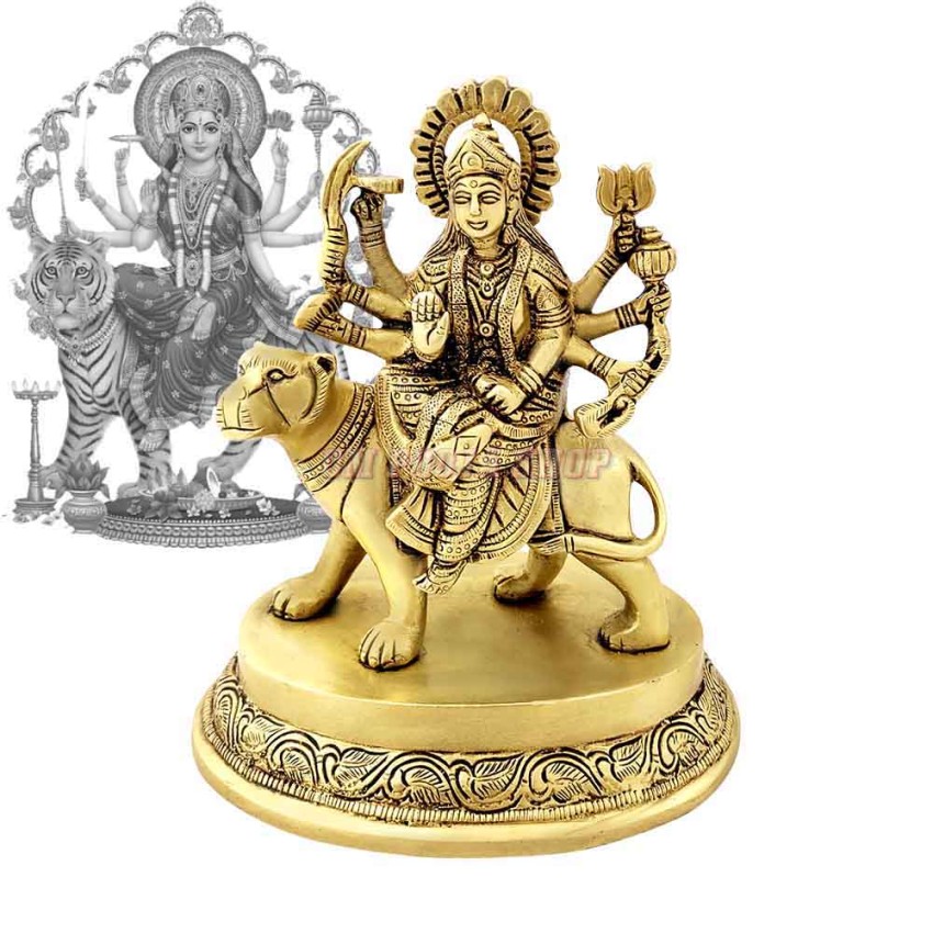Ambe Maa Bhago Wali Mata Brass Idol (Size_6x5.25x3.75 inches)