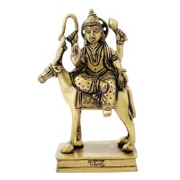Chandradev Brass Idol - Size: 6.25 x 3.75 x 1.75 inches