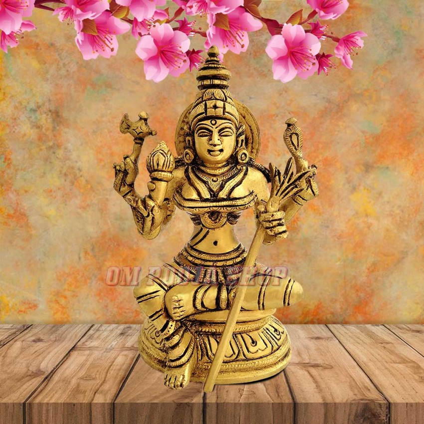 Goddess Rajrajeshwari Idol in Brass - Size 5.25 x 2.75 x 2.6 inches 