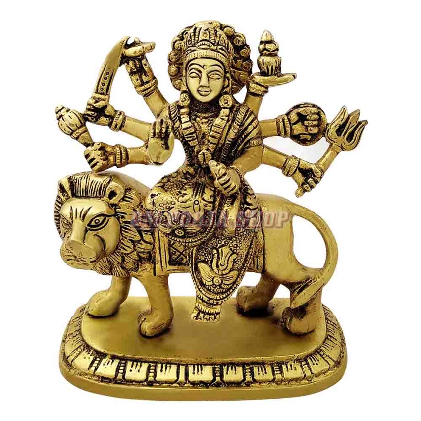 Adi Shaki Mata Durga Idol in Brass (Size_5.5x5x2.3 inches)