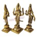 Lord Murugan Mata Devasena Mata Valli Brass Murti - Size: 5.25 inches