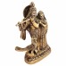 Radha Krishna Brass Idol for Temple & Home Decoration - Size: 6 inch x 4.25 inch x 1.6 inch
