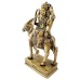 Shani Sitting on Vehicle Buffalo Statue in Brass - Size: 6.3 x 4.5 x 1.75 inches