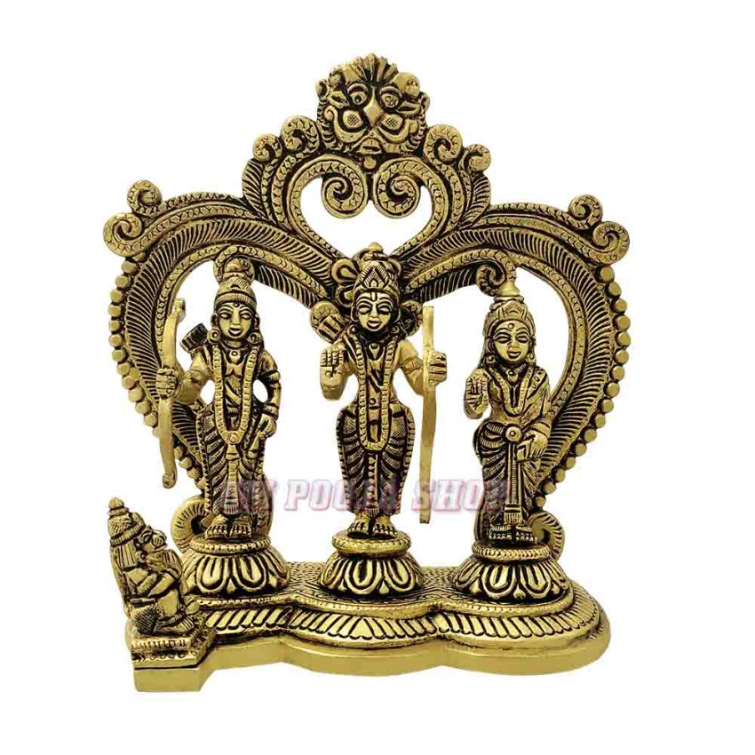 Sri Ram Lakshman Sita and Hanuman Statue in Brass (Size_6.3 inch X 5.75 inch)