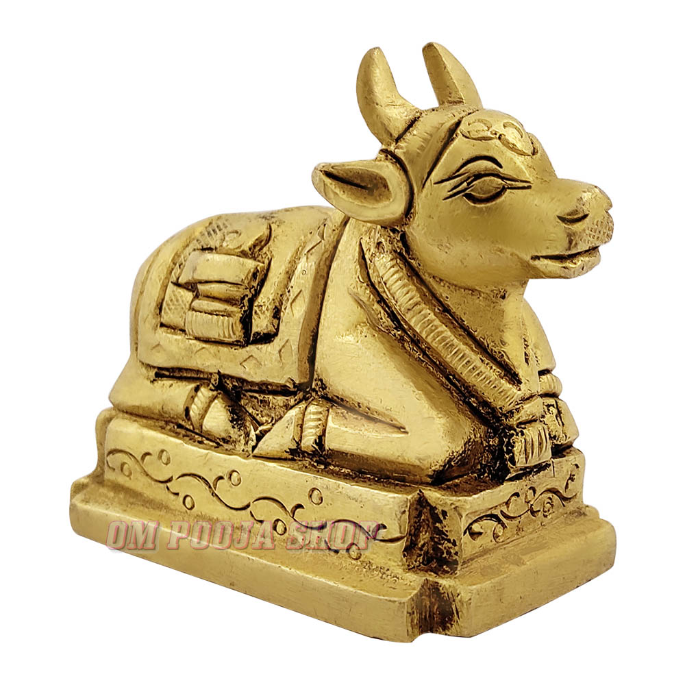 Vastu Nandi Bull Idol in Brass - 3.5 Inch