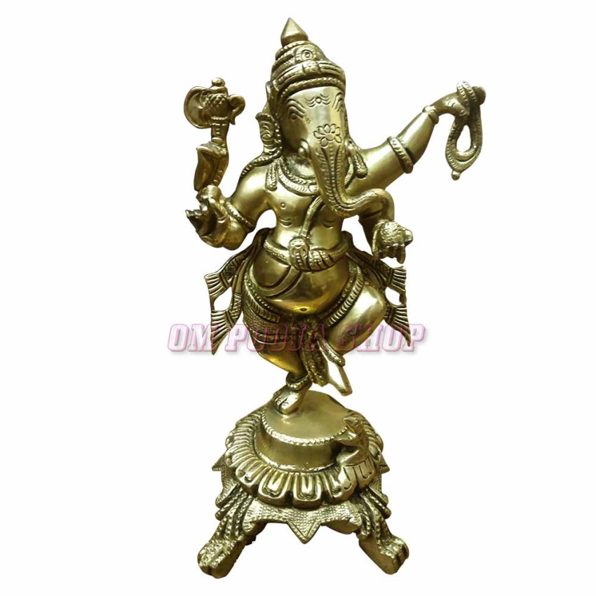 Dancing Ganesha Exclusive Idol in Brass - 9 inches