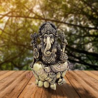 Ekdanta Ganpati Idol in Super Quality Brass - Size: 3.5 x 2.25 x 1.75 inches