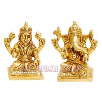 Elegant Maa Lakshmi Ganpati Sculpture in Brass