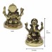 Ganesha Antique Finish Murti in Brass - 2.5 inches