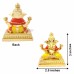 Chaturbhuj Dhari Ganesha Idol in 24Kt Gold Plated with Multi Colored (Size_3x2.5x1.75 Inches)