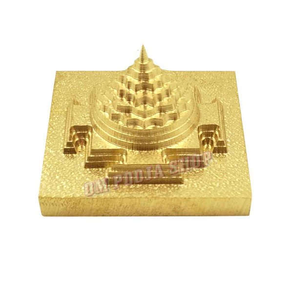 Divine Brass Meru Shree Yantra - 4 cm