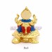 Ganesh ji Sitting on Kurma Tortoise in 24Kt Gold Plated with Multi Colored (Size_3x2.25x3 Inches)