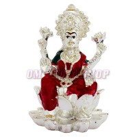 Goddess Lakshmi Silver Plated Murti
