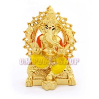 Ganesha Seating Golden Idol
