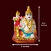 Marble Kuber And Lakshmi Idol - Size: 3.75 x 3 x 2 inches