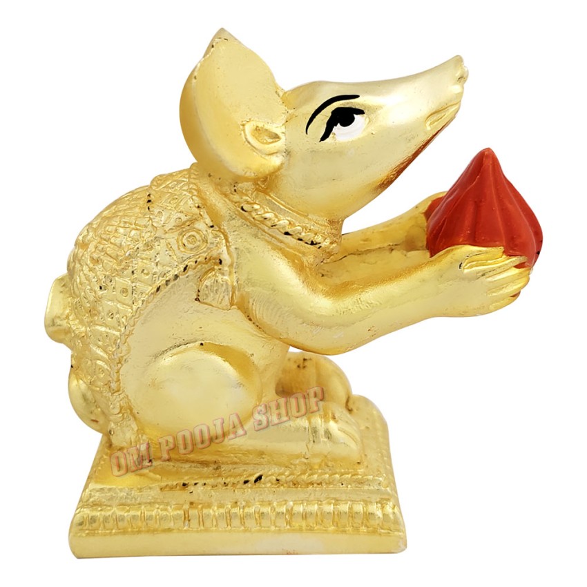 Mushakraj Idol with Modak for Decoration