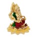 Vighnaharta Shri Ganesha Murti in 24Kt Gold Plated with Multi Colored (Size_3.25x2.8x2.8 Inches)