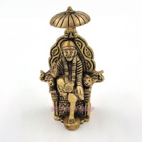 Handicrafts Sai Baba with Chair and Umbrella Murti in Brass