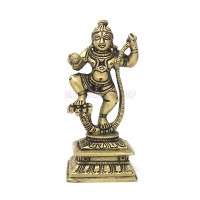 Laddu Gopal Dancing on Kaliya Nag Brass Statue