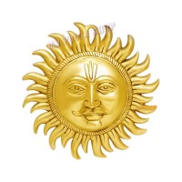 Bhagawan Surya Dev Wall Hanging in Brass - 10 inches