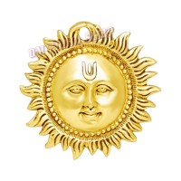 Brass Surya Mukh Face Vastu Wall Hanging - 5 inches