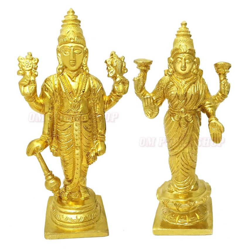 Panchdhatu Lakshmi Vishnu Sculpture in Standing Pose