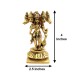 Panchmukhi Hanuman Standing Statue in Brass - Size: 1.6 x 2.25 x 4 inches