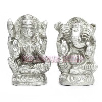 Lakshmi & Ganesh Murti in Siddh Parad (Mercury)