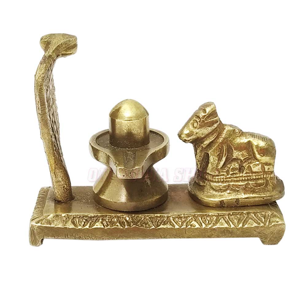 Shivlingam with Snake Nandi in Brass buy online