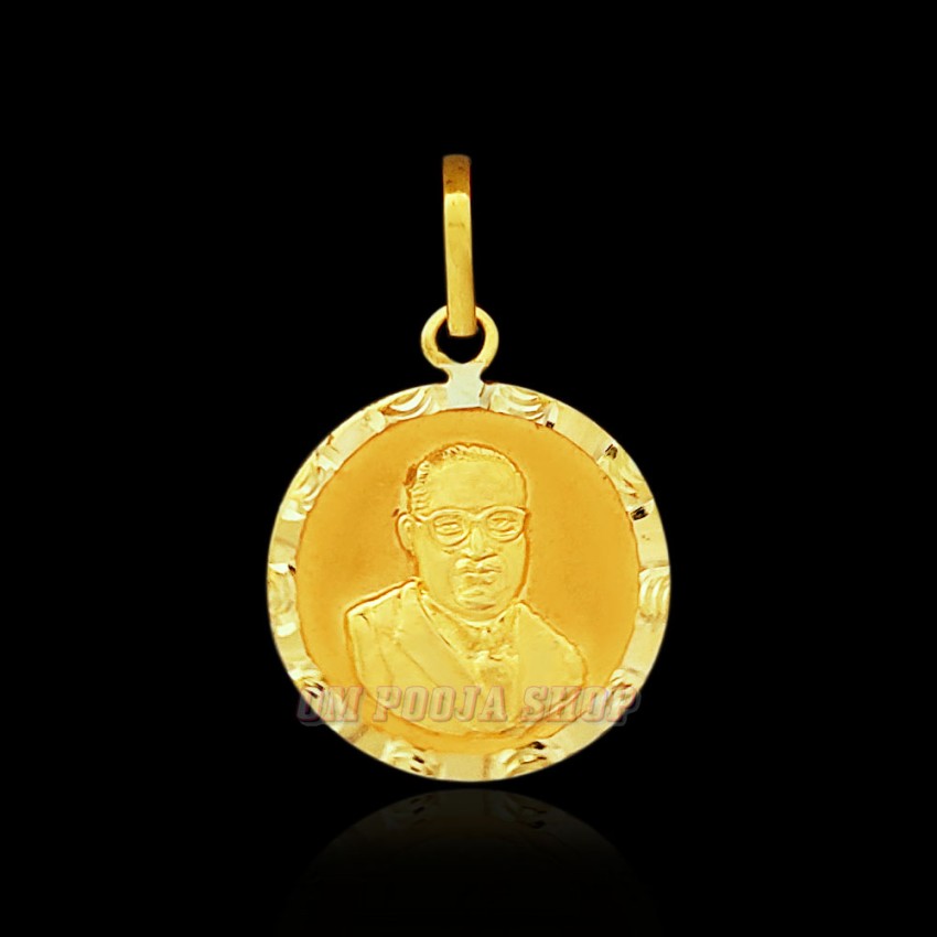 Baba Bhimrao Ambedkar Round Pendant in 18Kt Pure Gold - 1.340 grams