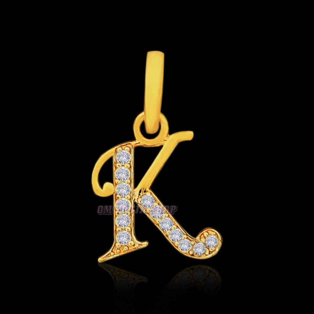 Charm Letter K Pendant in 18Kt Pure Gold Buy from India