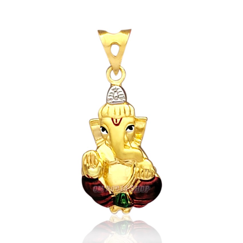 Gold Pendant of Lord Ganesha in 18Kt Pure Gold - 1.39 grams
