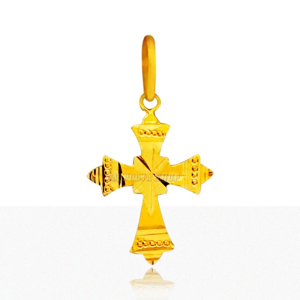 Jesus Holy Cross Pendant Jewelry in 18Kt Pure Gold - 0.710 grams
