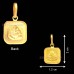 Square Shape Pendant of Lord Ganesha in 22Kt Pure Gold - 0.81 grams