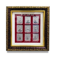 Ashta Lakshmi German Silver Yantra in Frame - 5.5 x 5.5 inch