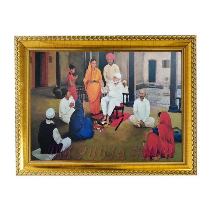 Sai Baba Sabh Photo with Golden Frame