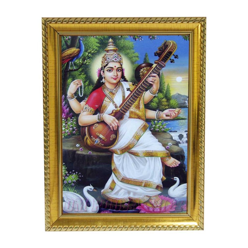 Goddess Saraswati with Veena Photo Frame