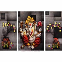 Shree Ganesha Wall Decor 3 Step Wooden Photo Frame