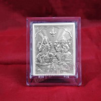 Lakshmi Ganesh Silver Foil Photo With Acrylic Frame