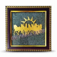 Surya Dev Seven Horses Pyrite Wall Frame