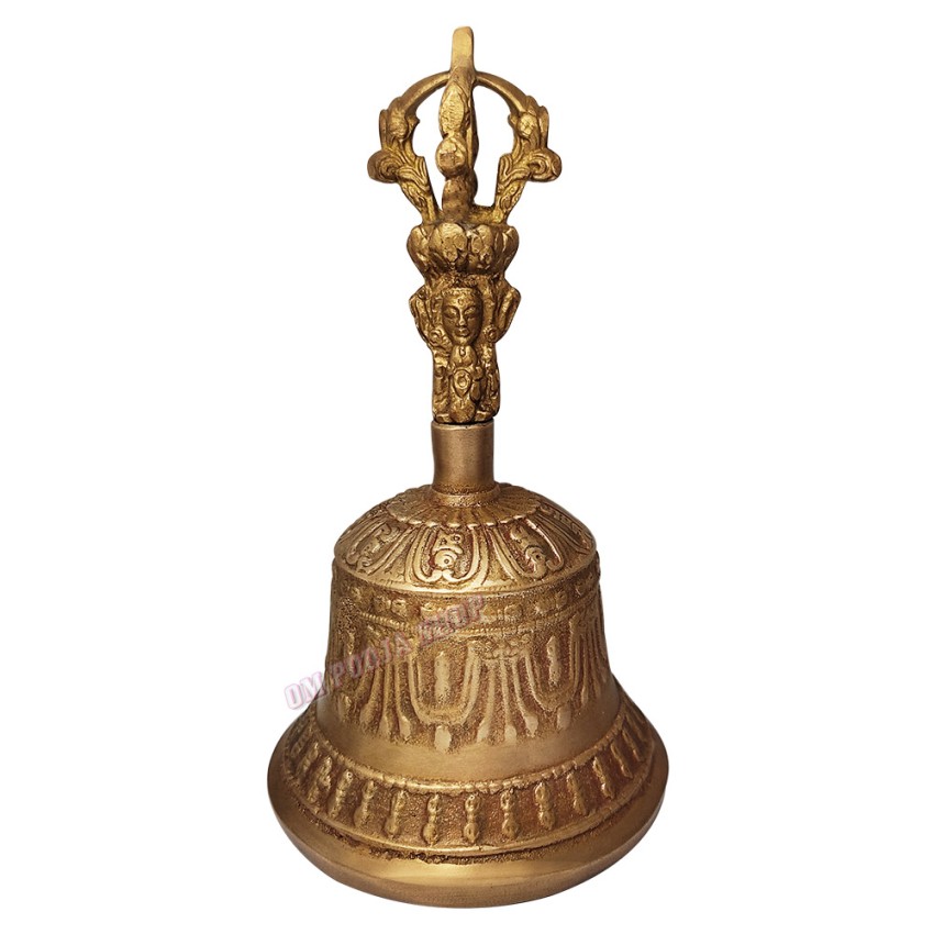 Tibetan Buddhism Bell - Size: 3.25 x 5.75 inches