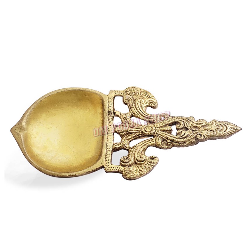 Brass Camphor Holder Aarti Diya in Spoon Design