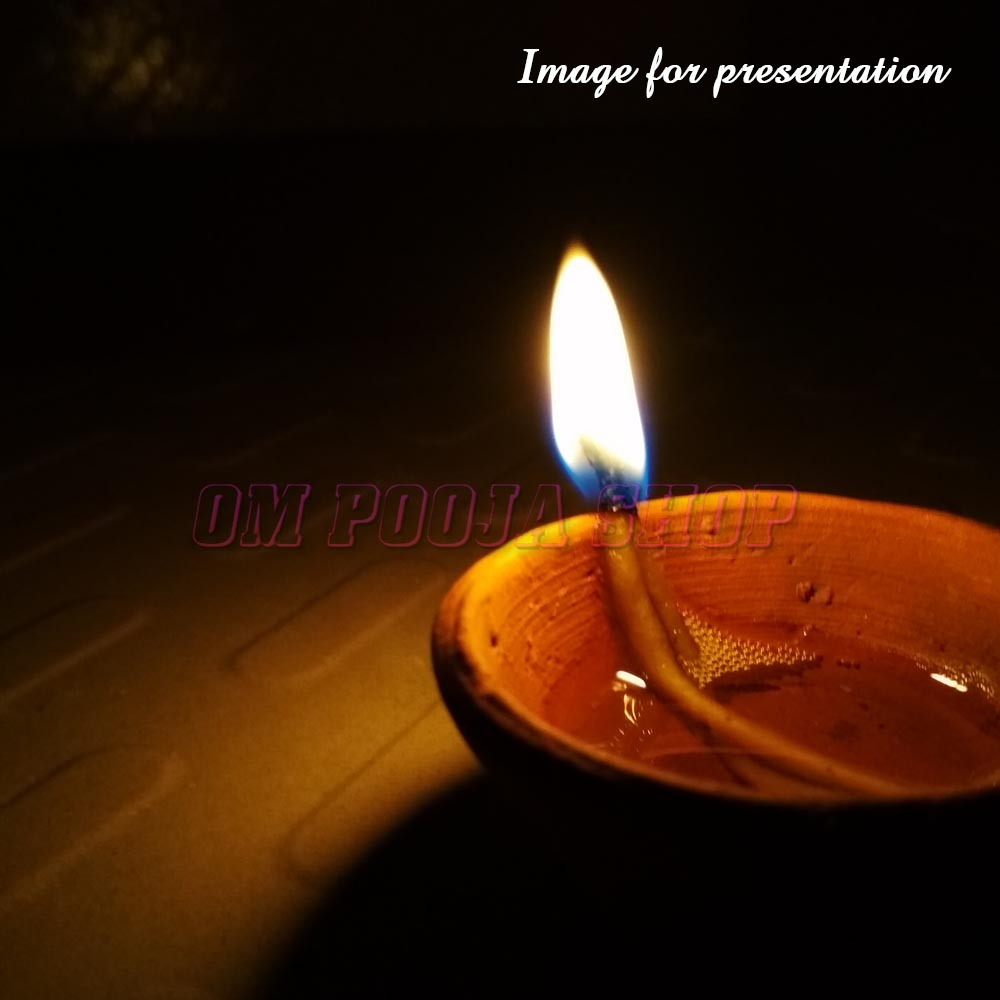 Aarti, Arti Jyot Jot Batti Bati Diwali puja, Navratre Puja, Pooja for Diya Diva-Used for Lighting Lamp in Temple Home for Puja Pooja Religious Ceremony Nexxa-140- Round Kesar Cotton Wicks