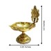 Sacred Chakra Design Brass Diya for Home Temple & Pooja