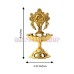 Sacred Shankh Design Brass Diya for Home Temple & Pooja