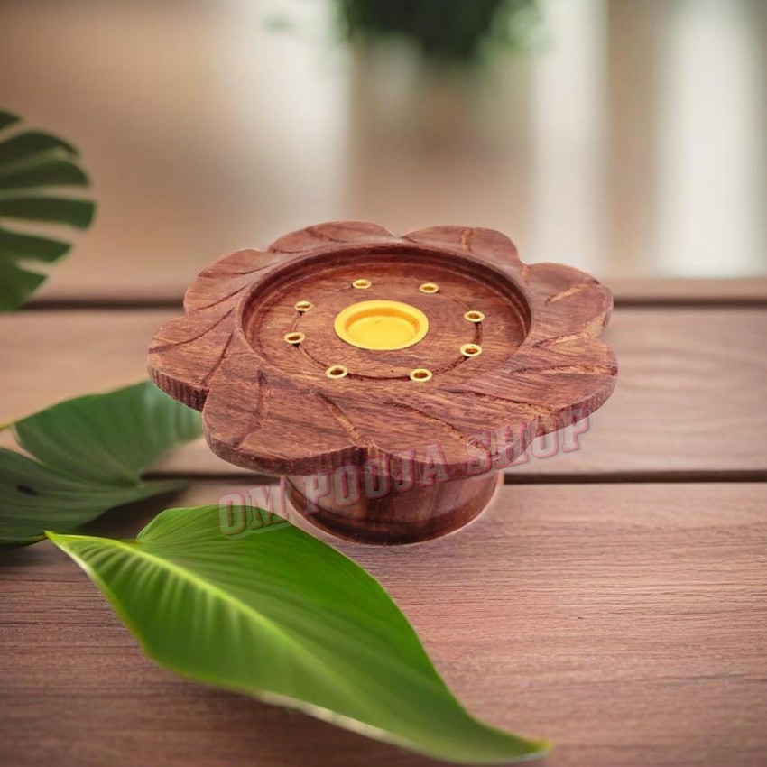 Flower Shape Wooden Incense Holder
