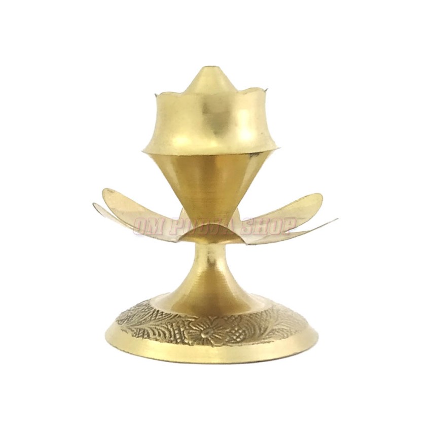 Incense Holder with Flower Design in Brass