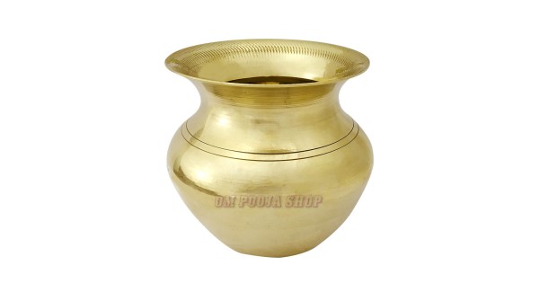 Lota Brass Kalash Puja Pot Hindu Havan Religious Golden Puja kalash Free Ship